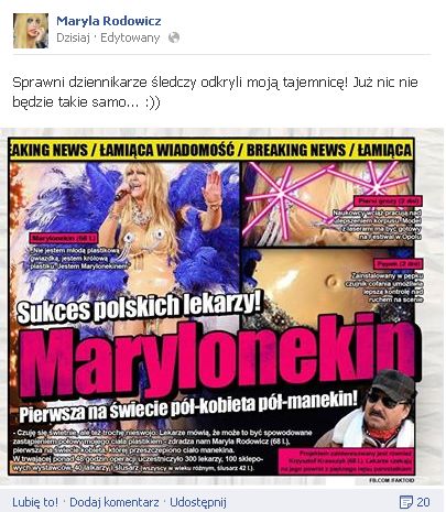 Maryla Rodowicz śmieje się ze swojego kostiumu na Sylwestra