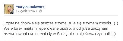 Maryla Rodowicz pokazała szpitalną sweet focię (FOTO)