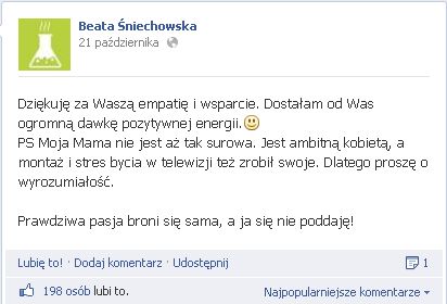 Beata z MasterChefa broni surowej matki