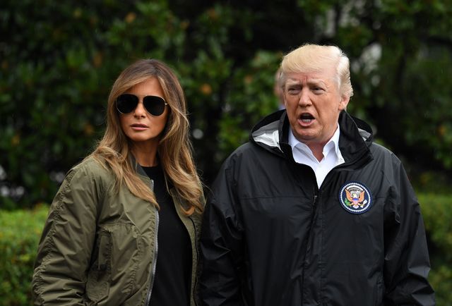 Oburzająca stylizacja Melanii? W tym wspierała poszkodowanych przez huraganu