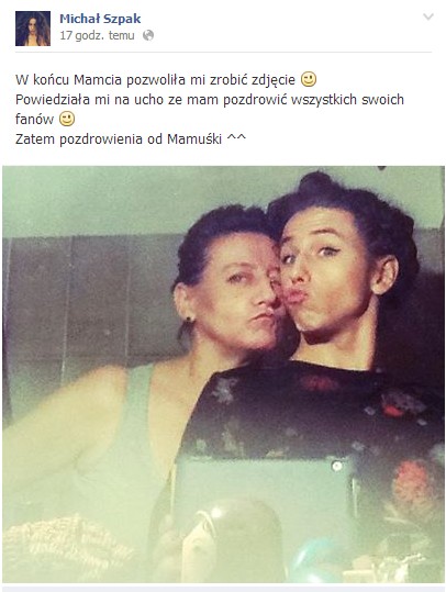 Michał Szpak pokazał mamę (FOTO) Michał Szpak pokazał mamę (FOTO)
