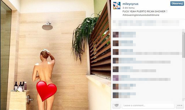 Miley Cyrus NAGO pod prysznicem (FOTO)