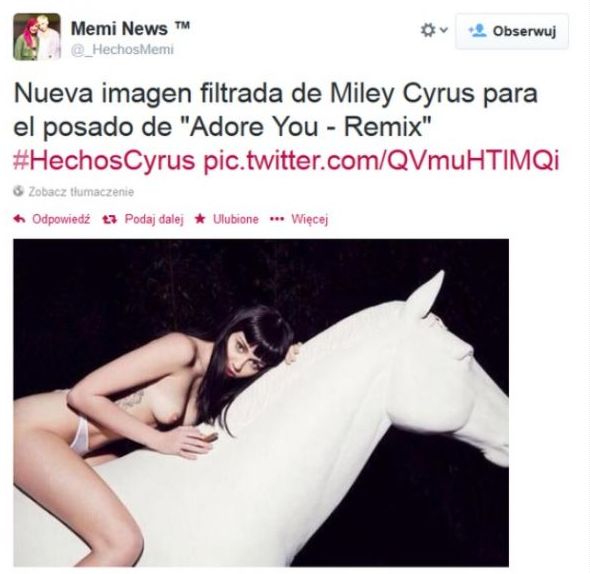 Wyciekło nagie foto Miley Cyrus (FOTO)
