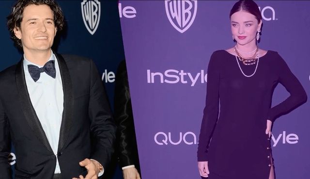 Miranda Kerr (bez majtek) i Orlando Bloom razem na imprezie