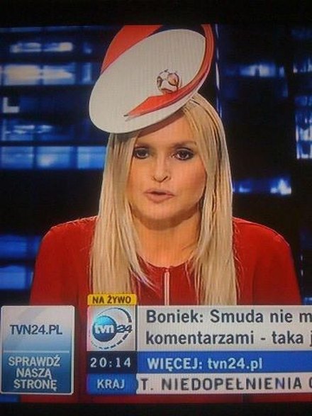 Monika Olejnik w kapelusiku Euro (FOTO)
