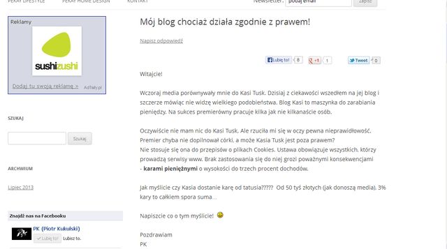 Kasia Tusk czyta bloga Pikeja? Kasia Tusk czyta bloga Pikeja?