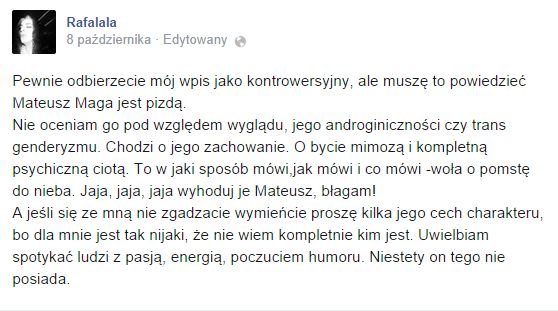 Rafalala: Mateusz Maga to p*zda! 