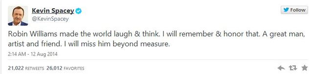 Jak gwiazdy zareagowały na śmierć Robina Williamsa? (FOTO)