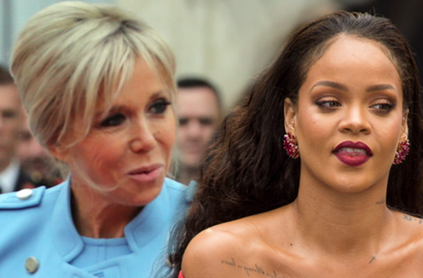 Rihanna zaliczyła OGROMNĄ WPADKĘ przy Brigitte Macron! (VIDEO)
