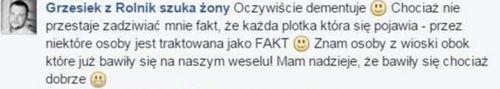 Jest komentarz odnośnie ciąży w Rolnik szuka żony (FB)