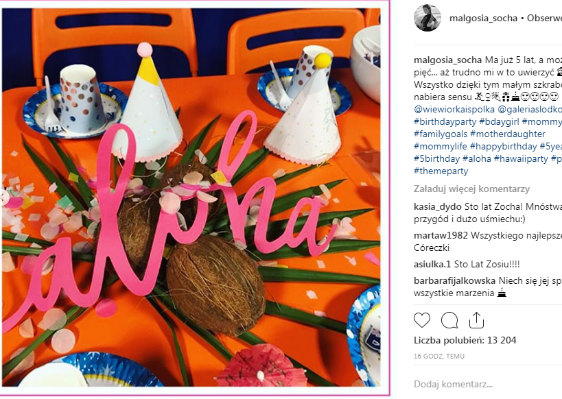 Małgorzata Socha świętuje 5. urodziny córeczki. Huczna impreza! 