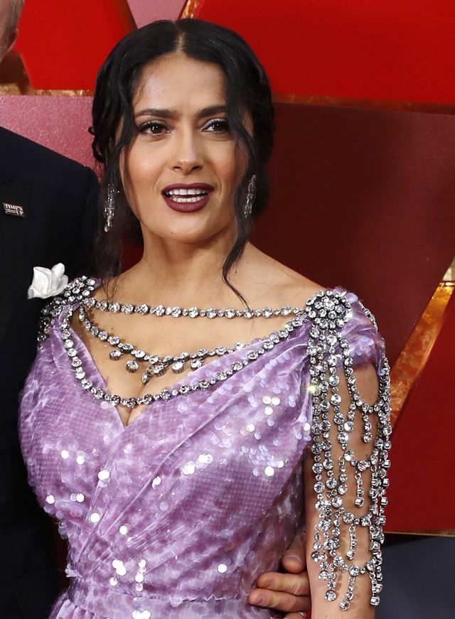 Salma Hayek na Oscarach w naszyjniku wartym 4 MILIONY dolarów (ZDJĘCIA)