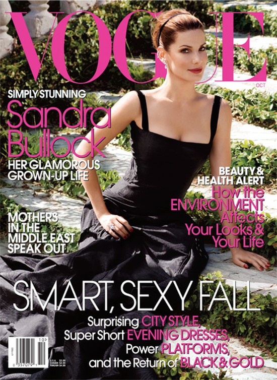 Sandra Bullock na okładce Vogue - nuda? (FOTO)