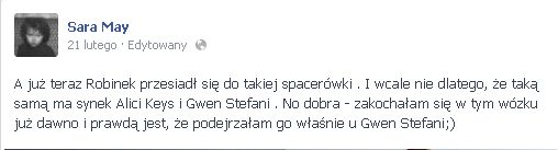 Sara May: Wózek dla Robinka podejrzałam u Gwen Stefani i... 