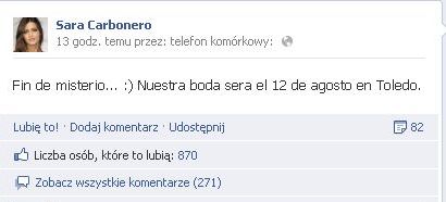 Sara Carbonero wychodzi za Ikera Casillasa