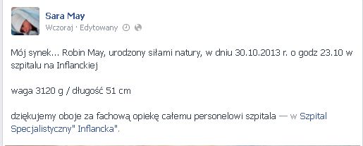 Sara May urodziła - to piersze zdjęcia jej synka! (FOTO)