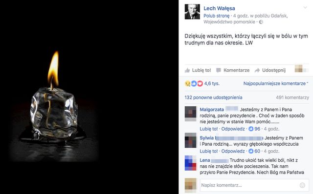 Wzruszające słowa Lecha Wałęsy na temat śmierci syna