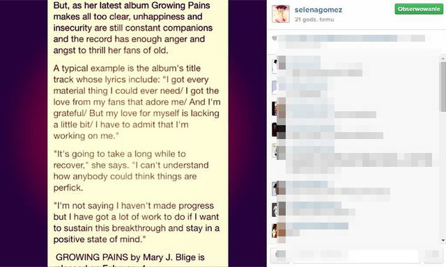 Selena Gomez nadal ma problemy ze sobą? 