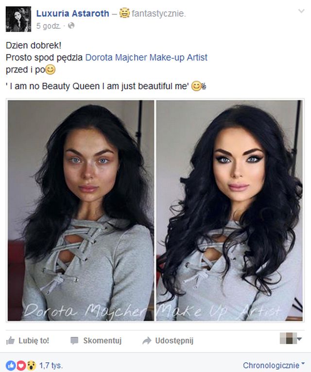 NIE POZNALIBYŚCIE Luxurii Astaroth bez makijażu (FOTO)