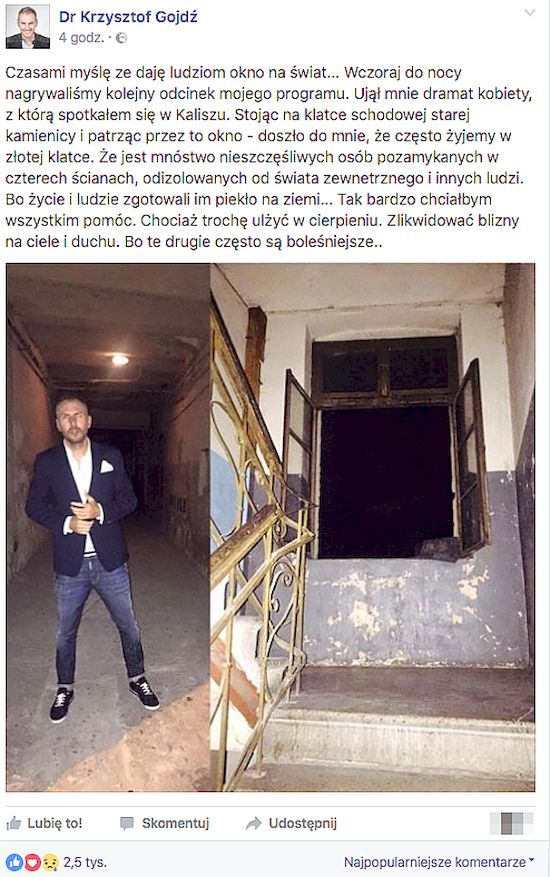 Tragedia tej kobiety zmiękczyła serce Krzysztofa Gojdzia