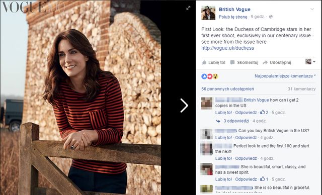 Księżna Kate na okładce brytyjskiego Vogue'a! 