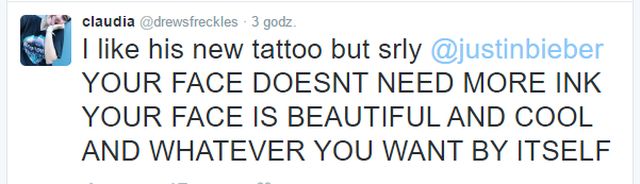 Justin Bieber zrobił sobie tatuaż... NA TWARZY!