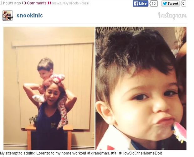 Synek Snooki nie ma zamiaru z nią ćwiczyć [VIDEO]