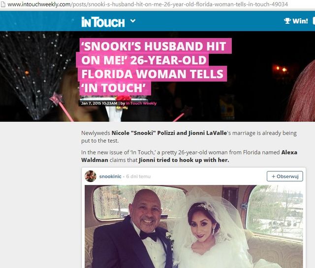 In Touch: Snooki zdradzana przez męża!