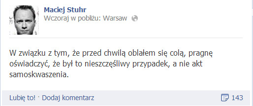 Maciej Stuhr nabija się z ataku na Kubę Wojewódzkiego