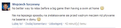 Wojciech Szczęsny pozdrawia z basenu w swoim domu (FOTO)