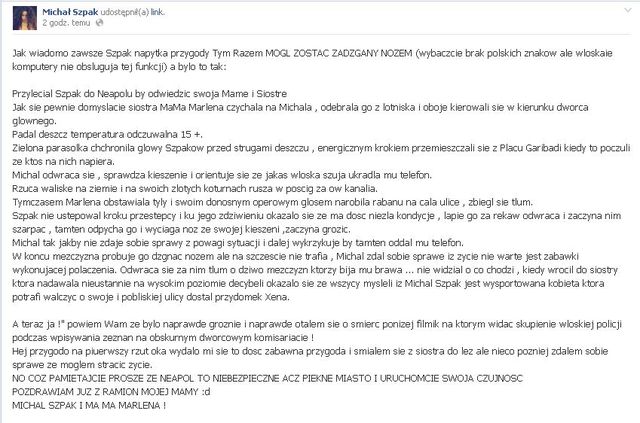 Ktoś próbował dźgnąć Michała Szpaka NOŻEM! (VIDEO)