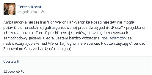 Uraz Weroniki Rosati jest poważniejszy niż informowano?
