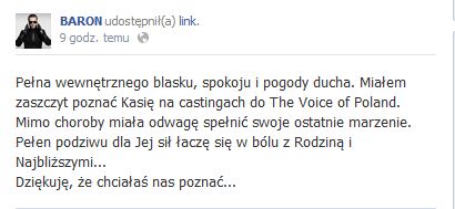 Kasia Markiewicz z The Voice of Poland nie żyje (VIDEO)