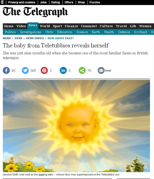 Słoneczko z Teletubisiów pokazało swoją twarz (FOTO)