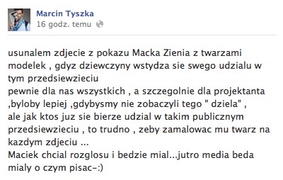 Tyszka o pokazie Zienia: Dziewczyny wstydzą się udziału