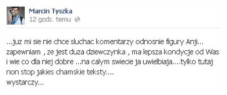 Marcin Tyszka broni szczupłych kształtów Anji Rubik