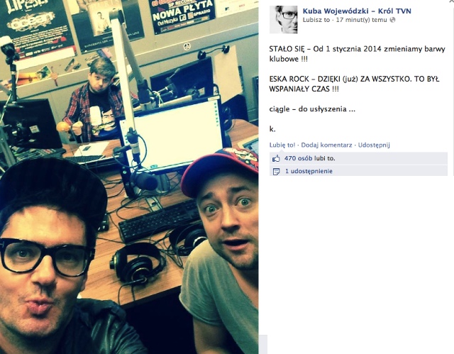 Kuba Wojewódzki kończy pracę w Esce Rock 