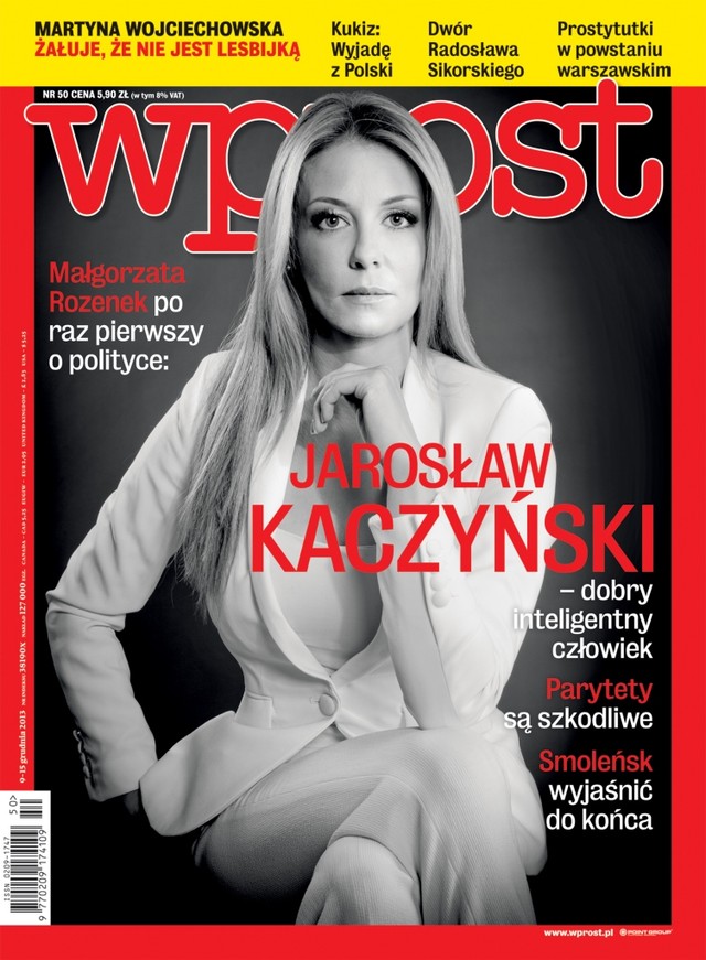 Małgorzata Rozenek na okładce WPROST o Kaczyńskim Małgorzata Rozenek na okładce WPROST o Kaczyńskim