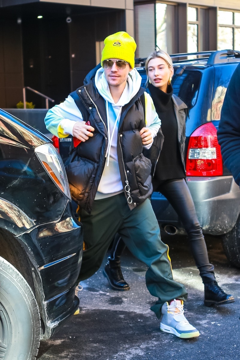 Justin Bieber and Hailey Baldwin rocked a sexy winter look while out in Brooklyn this morning Justin Bieber, Hailey Baldwin