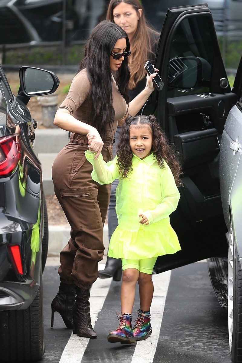 *EXCLUSIVE* Kim Kardashian arrives for church with North Kim Kardashian, North West