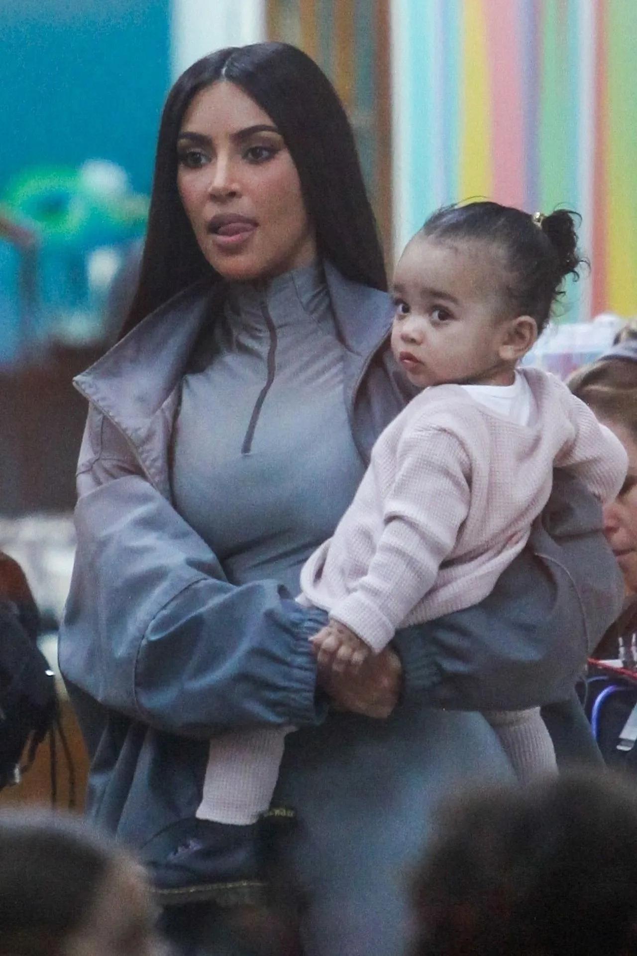 *EXCLUSIVE* The Kardashians Klan film at Color Me Mine in Calabasas Reign Disick, Kim Kardashian, Saint West, Chicago West *EXCLUSIVE* The Kardashians Klan film at Color Me Mine in Calabasas Reign Disick, Kim Kardashian, Saint West, Chicago West