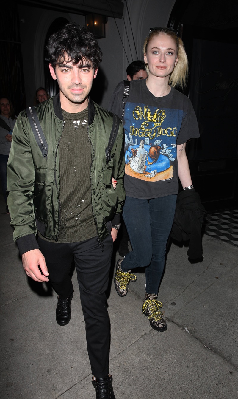 Joe Jonas and Sophie Turner are spotted leaving hand in hand from LA hot spot Craig's
