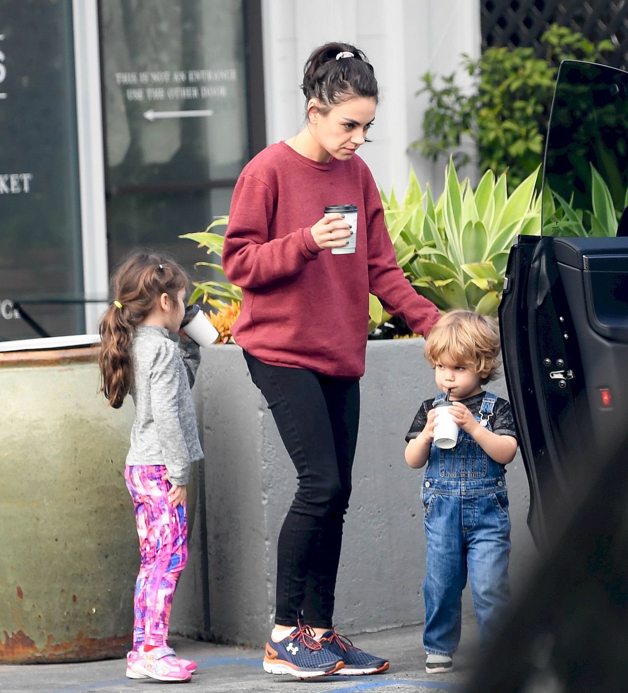 EXCLUSIVE: Ashton Kutcher and Mila Kunis take their children along on a coffee run