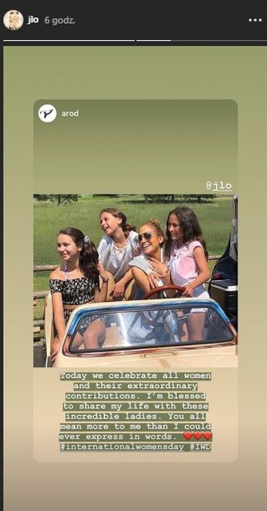 Jennifer Lopez Insta Story