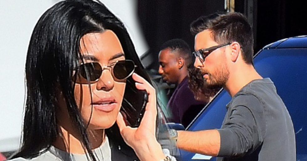 Kourtney Kardashian w jaskrawych spodniach przytula się ze Scottem Disickiem Kourtney Kardashian w jaskrawych spodniach przytula się ze Scottem Disickiem