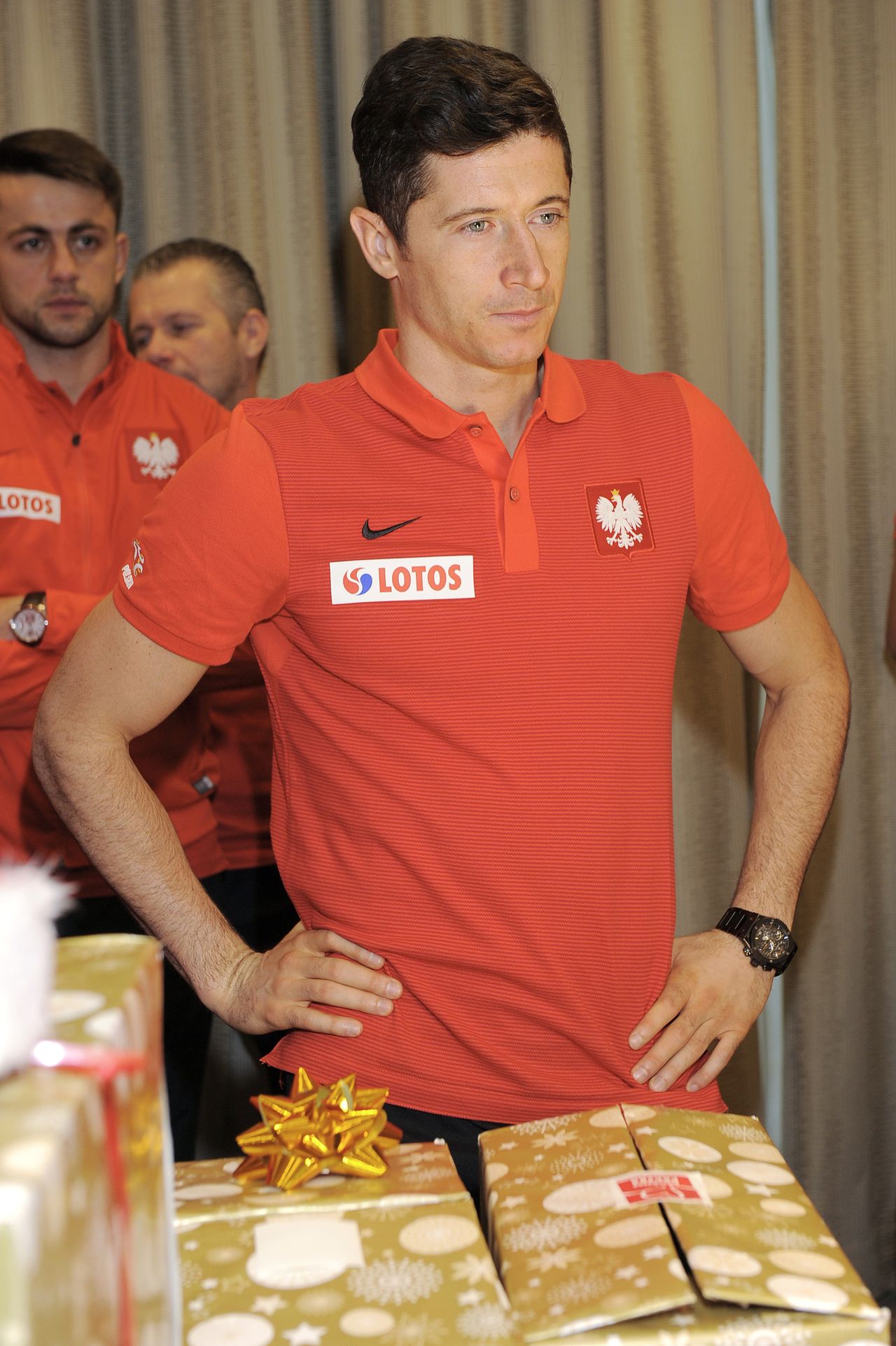 Robert Lewandowski podczas akcji Szlachetna Paczka