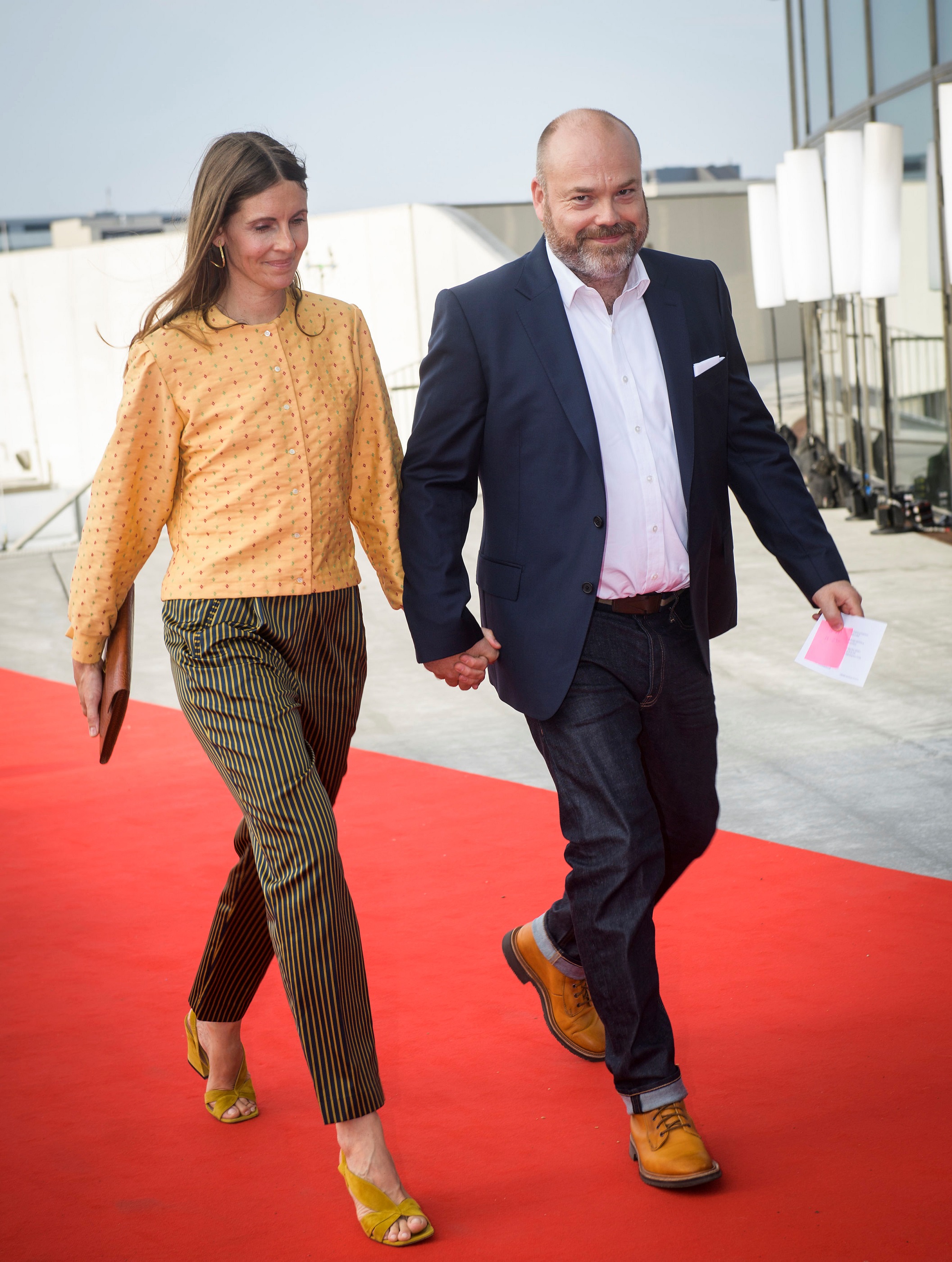 Bestseller company owner Anders Holch Povlsen and his wife Anne arrive at the celebration of the 50th birthday of Crown Prince Frederik of Denmark in Royal Arena in Copenhagen