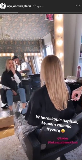 Agnieszka Woźniak-Starak u fryzjera