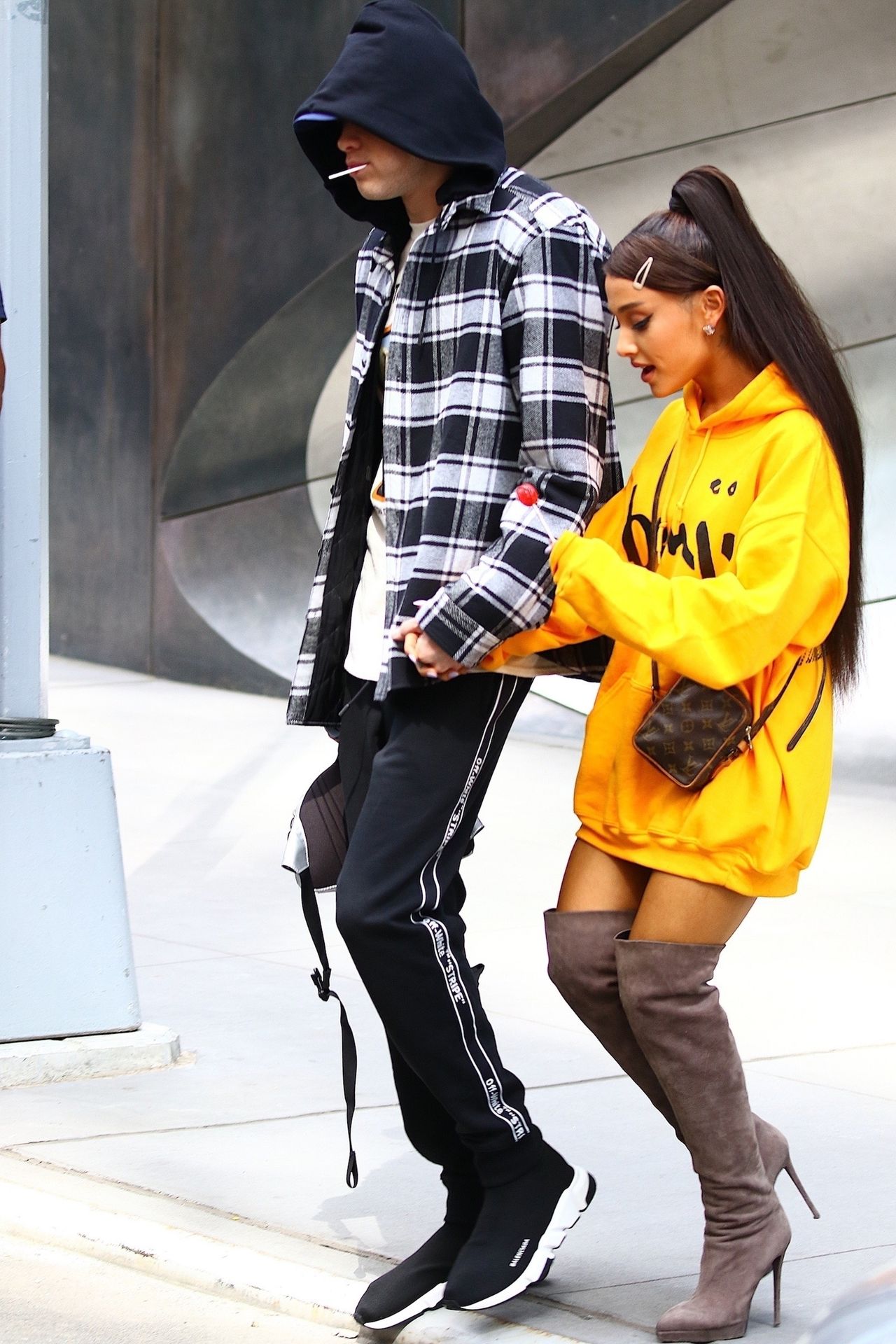 Ariana Grande and Pete Davidson spotted leaving their new home in Chelsea