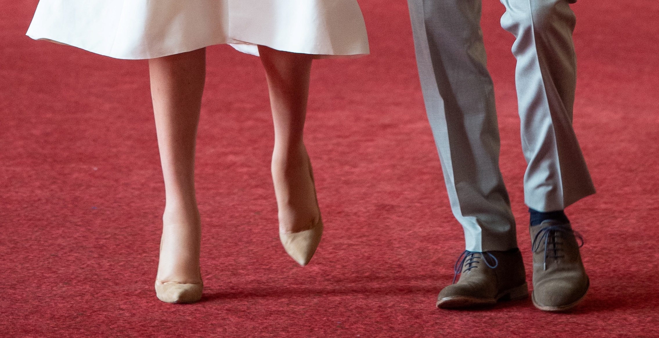 Britain's Prince Harry and Meghan, Duchess of Sussex are seen with their baby son at Windsor Castle